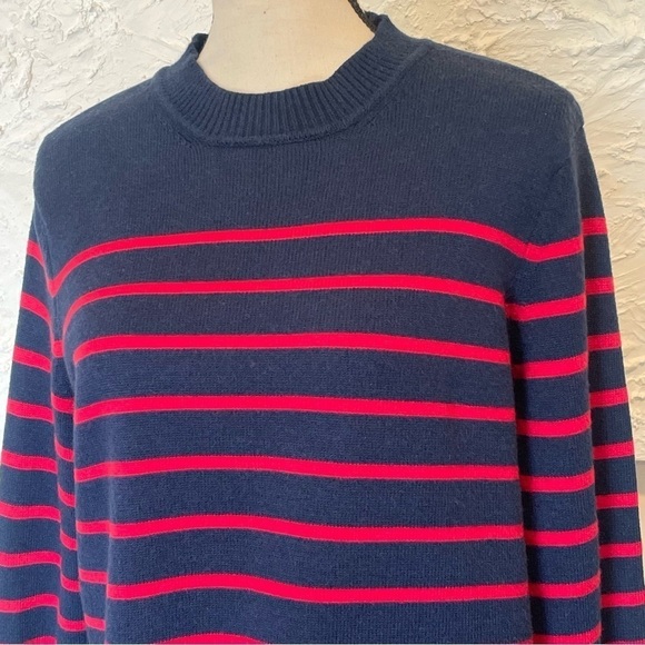 La Ligne x Target Navy Blue Red Striped Sweater Women Plus 1X Crew Neck Cashmere - Picture 3 of 8